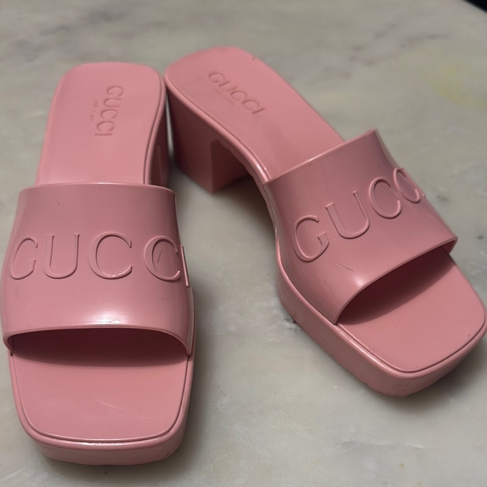 Gucci Rubber Slides | Pink | Size 6 | Platform